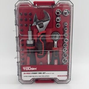 NEW HYPER TOUGH 39 Piece Stubby Tool Set - Click Fit Case- 42031CF